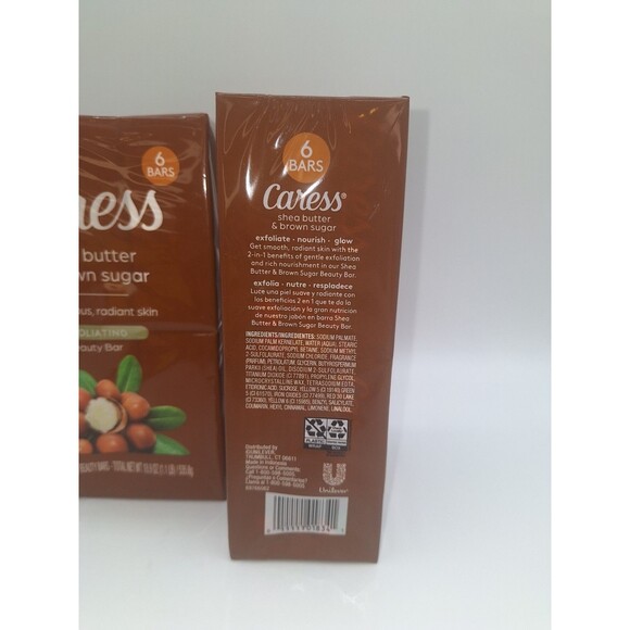 (12) Caress Shea Butter & Brown Sugar Bar Soap Exfoliating Beauty Bars 3.15 Oz - Picture 2 of 3